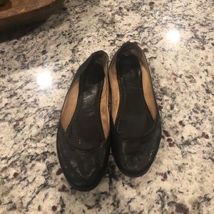 Frye , black leather ballerina flats. Size 7.5